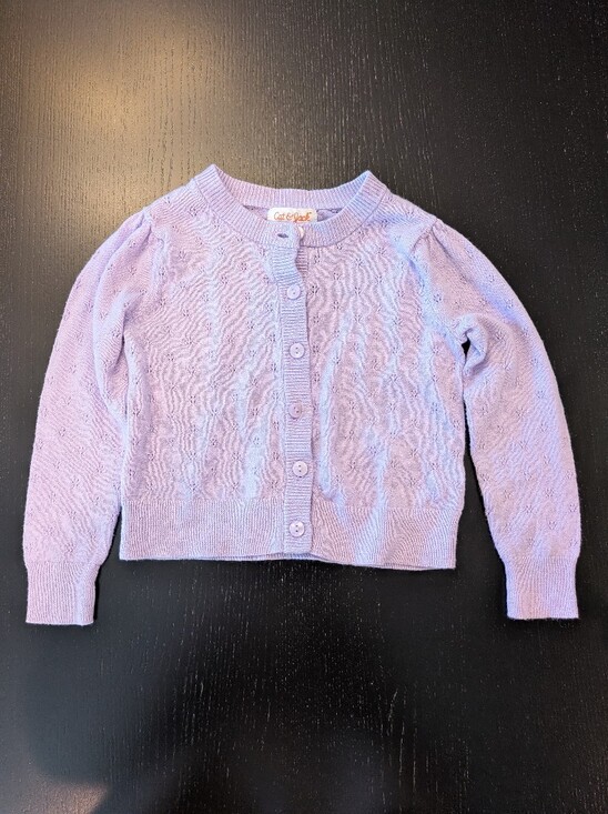 Cat & Jack Other - Cat & Jack Lavender Pointelle Button-Front Sweater